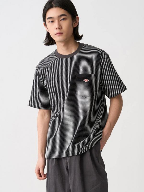 DANTON | マルチボーダー ポケットクルーネックTシャツ MEN