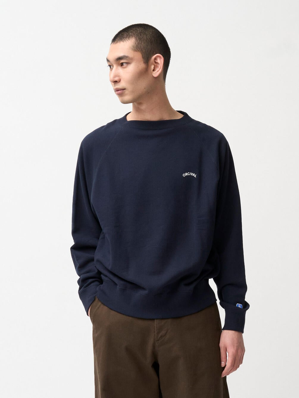 ORCIVAL | コットン裏毛 ボートネック長袖プルオーバー MEN