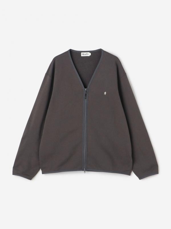 Gymphlex | コットン Vネックジップカーディガン MEN