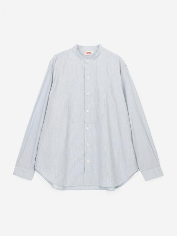 INDIA INDUSTRY | コットン バンドカラーブザムシャツ STRIPE MEN