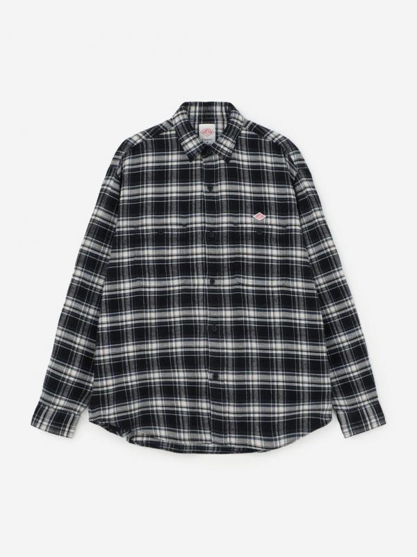 DANTON | フランネル レギュラーカラー長袖シャツ MEN