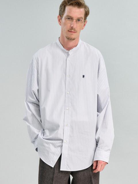 Gymphlex | コットンポプリン 長袖バンドカラーシャツ STRIPE MEN