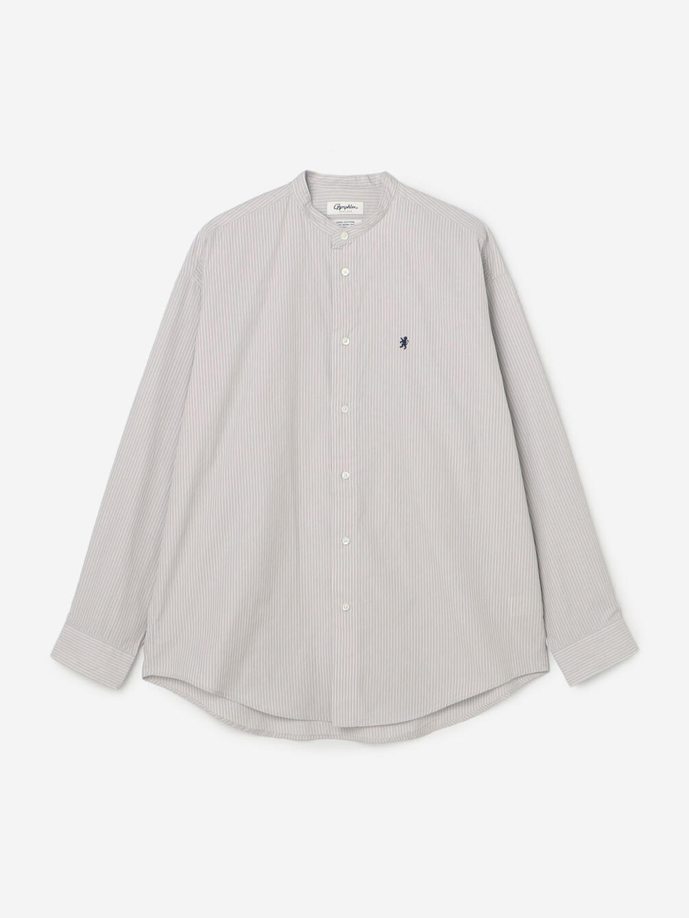 Gymphlex | コットンポプリン 長袖バンドカラーシャツ STRIPE MEN