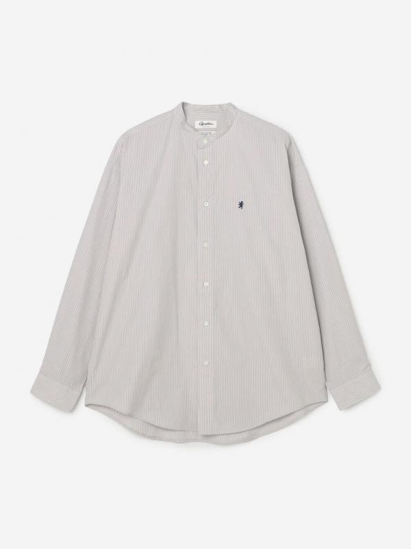 Gymphlex | コットンポプリン 長袖バンドカラーシャツ STRIPE MEN