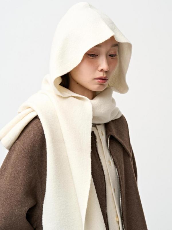 ORCIVAL | ウールジャージー ニットスカーフフーディ UNISEX
