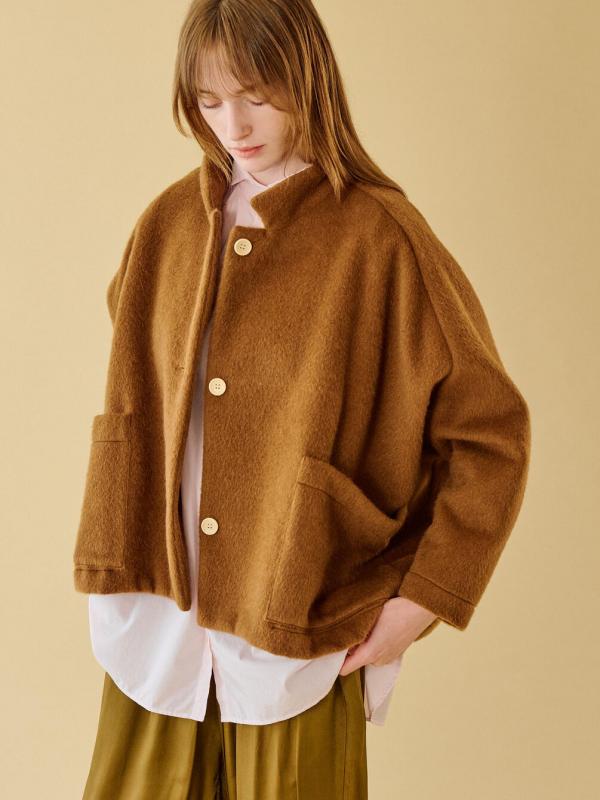 GALLEGO DESPORTES | スタンドカラー ウールジャケット SOLID WOMEN