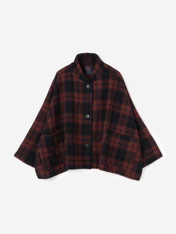 GALLEGO DESPORTES | スタンドカラー ウールジャケット CHECK WOMEN
