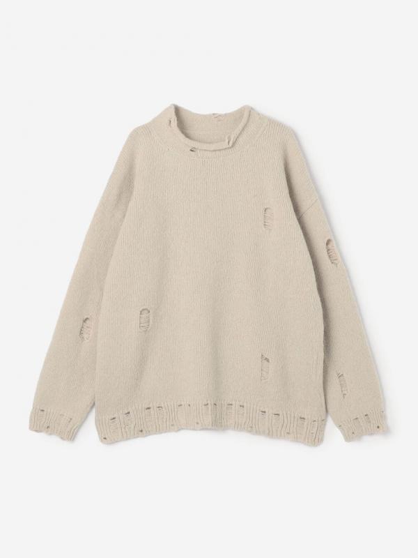 LAUREN MANOOGIAN | ロールネック ダメージニットプルオーバー WOMEN