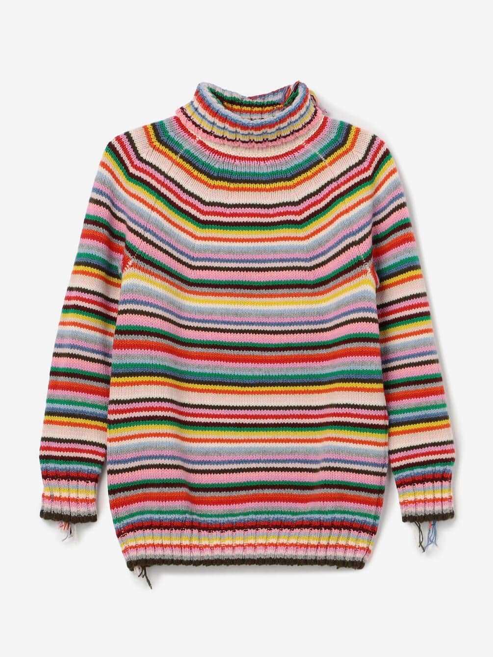 LA FETICHE | マルチボーダー タートルネックニット WOMEN