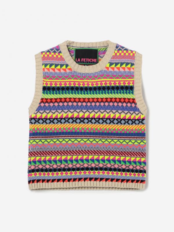 LA FETICHE | グラフィックフェアアイル ニットベスト WOMEN