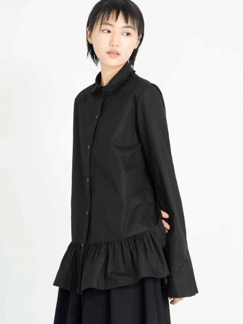 eunoia | フリルカラー 長袖シャツ WOMEN