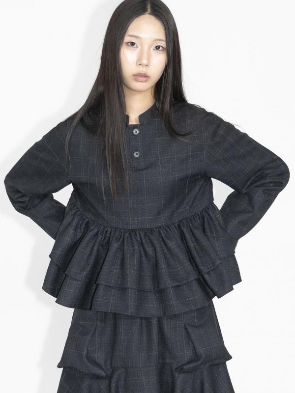 eunoia | チェックボタン ブラウス WOMEN