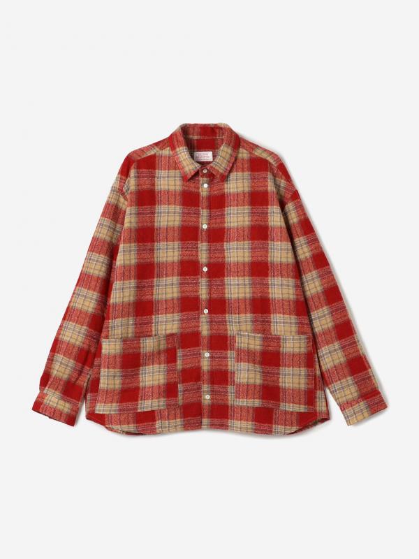 GALLEGO DESPORTES | ウールフランネル オーバーサイズレギュラーカラーシャツ MEN