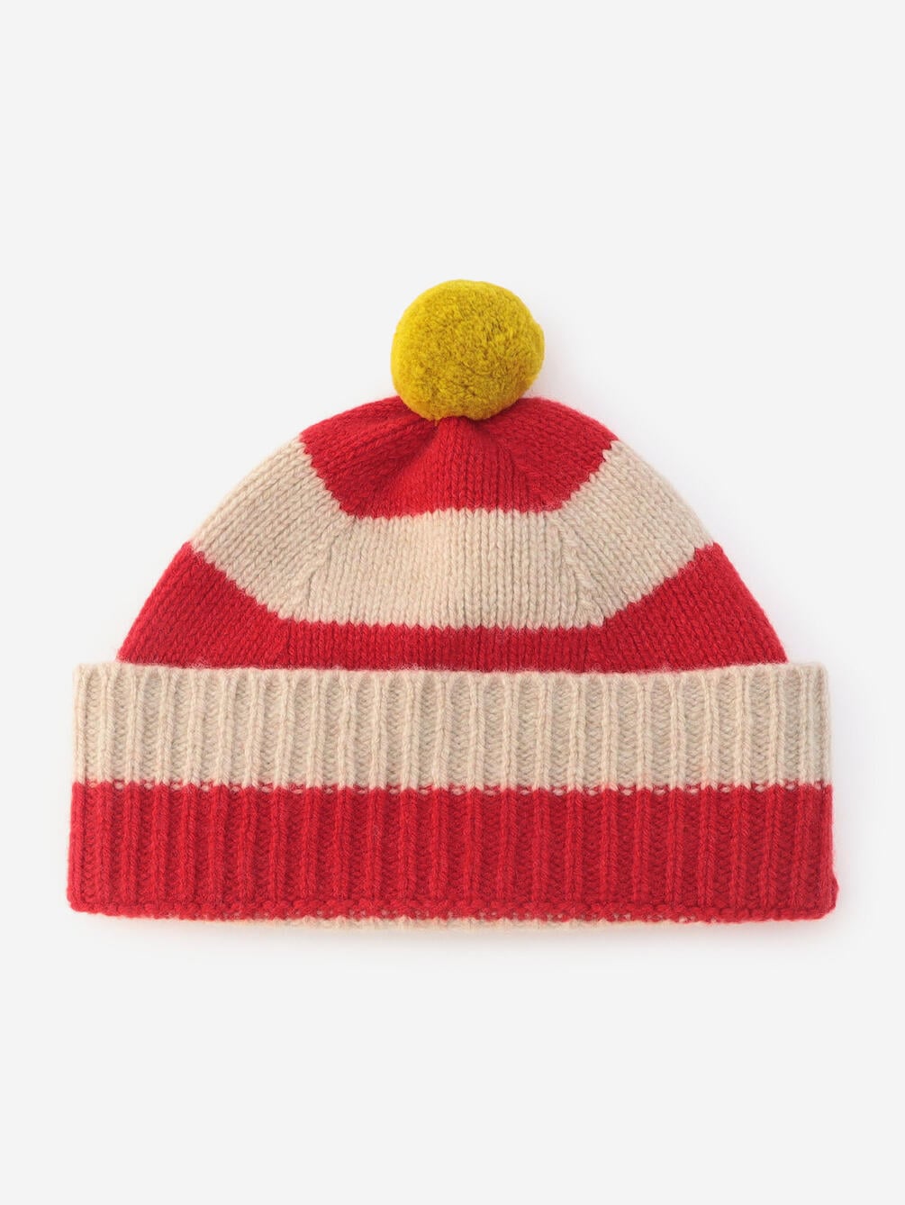 Jo Gordon | ウール ストライプ ウール ポンポンニット帽 UNIXSEX