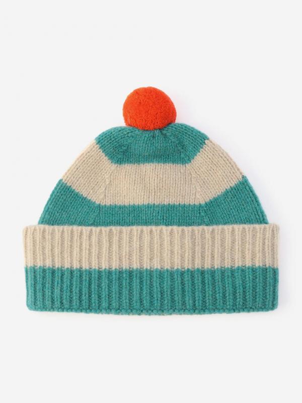 Jo Gordon | ウール ストライプ ウール ポンポンニット帽 UNIXSEX