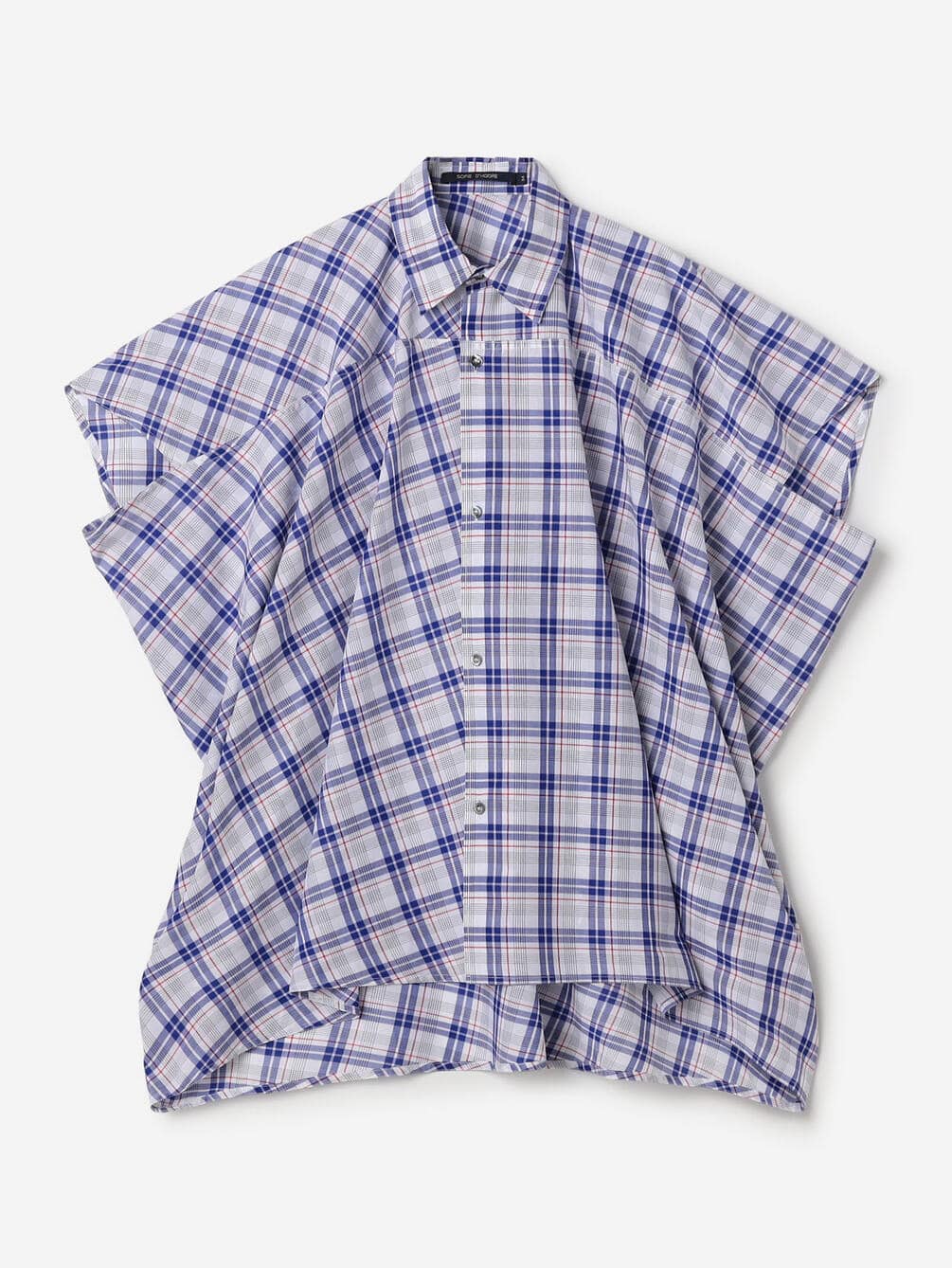 SOFIE D'HOORE | コットンチェック ハーフスリーブシャツ WOMEN