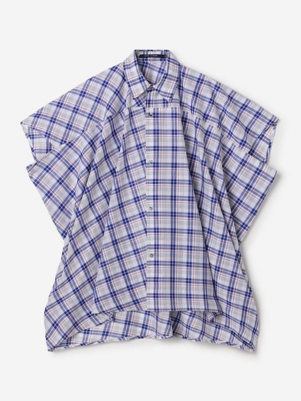 SOFIE D'HOORE | コットンチェック ハーフスリーブシャツ WOMEN