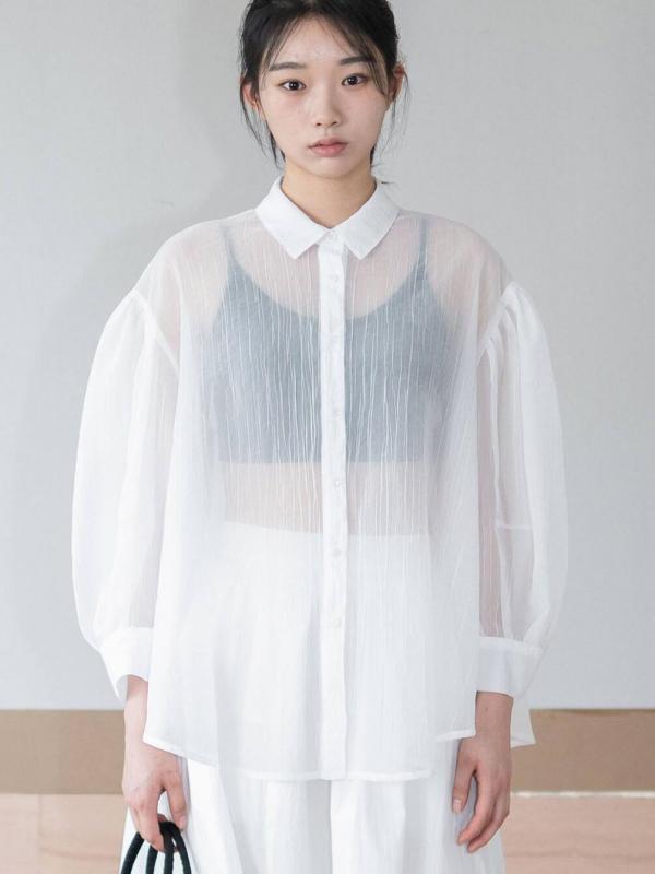 eunoia| 長袖 シアーシャツ WOMEN