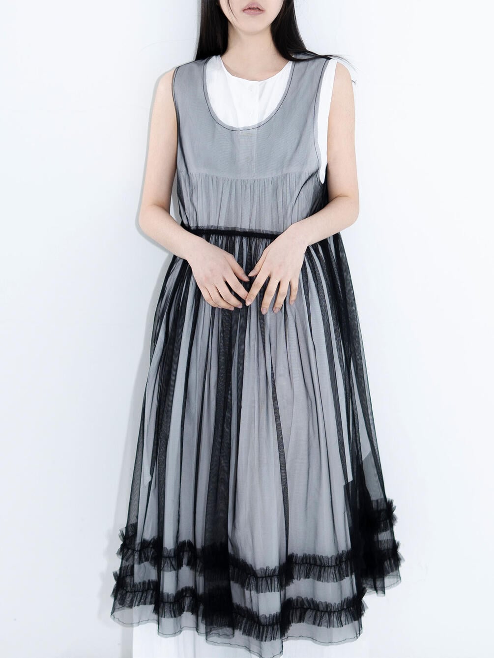 eunoia | レイヤードメッシュワンピース WOMEN