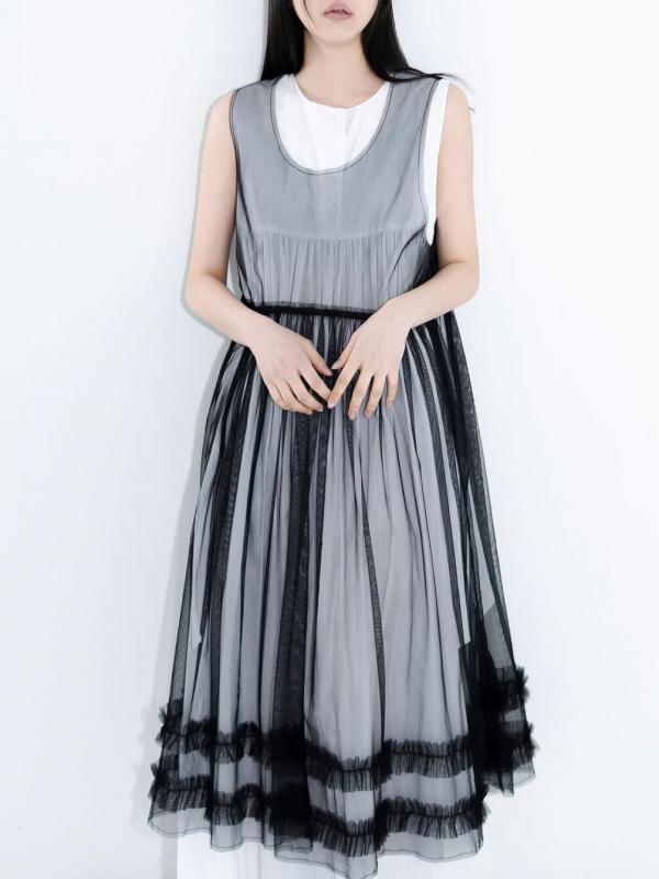 eunoia | レイヤードメッシュワンピース WOMEN