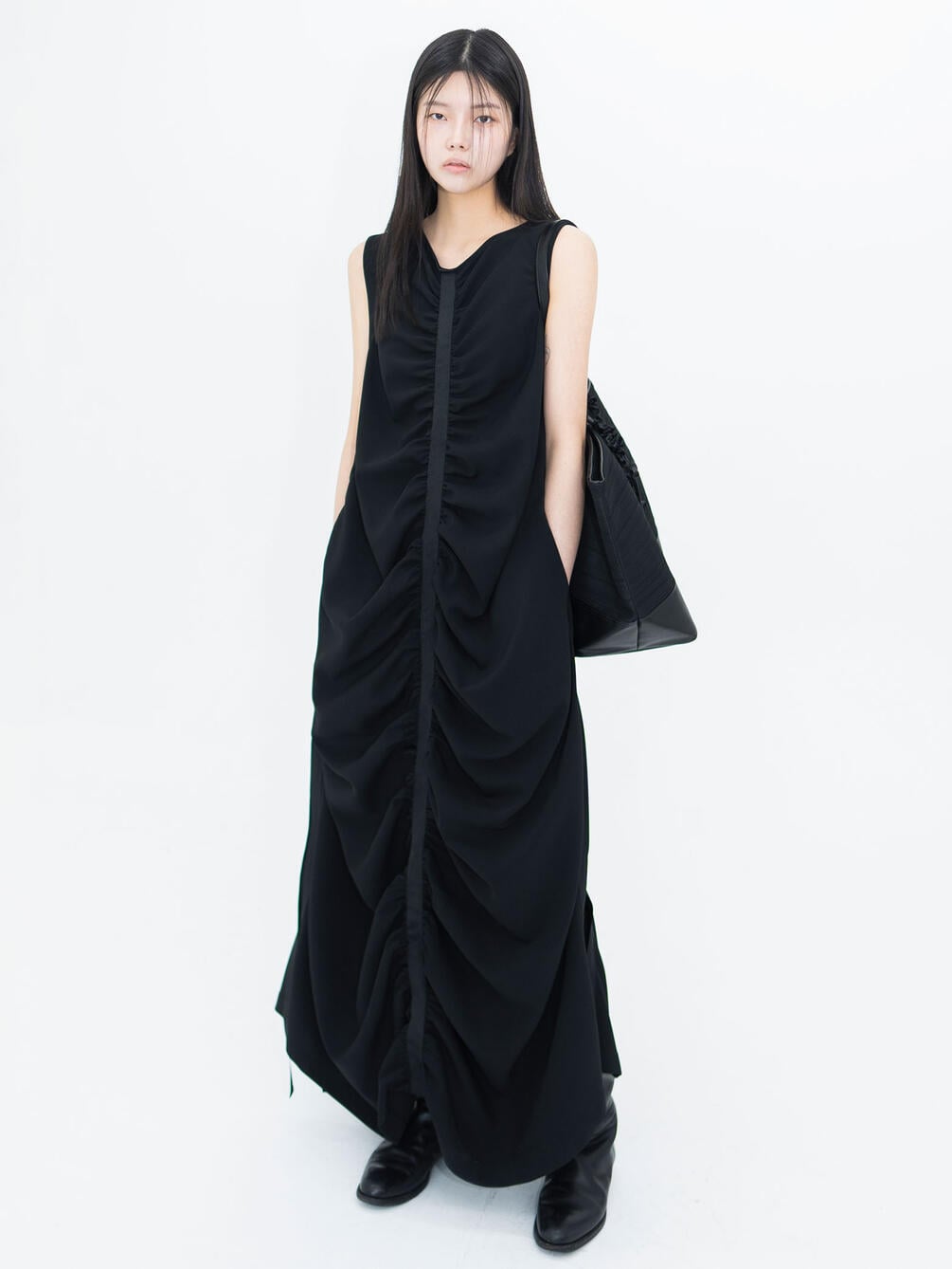 eunoia｜シャーリング ロングワンピース WOMEN