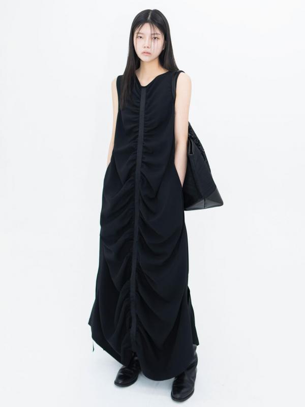 eunoia｜シャーリング ロングワンピース WOMEN