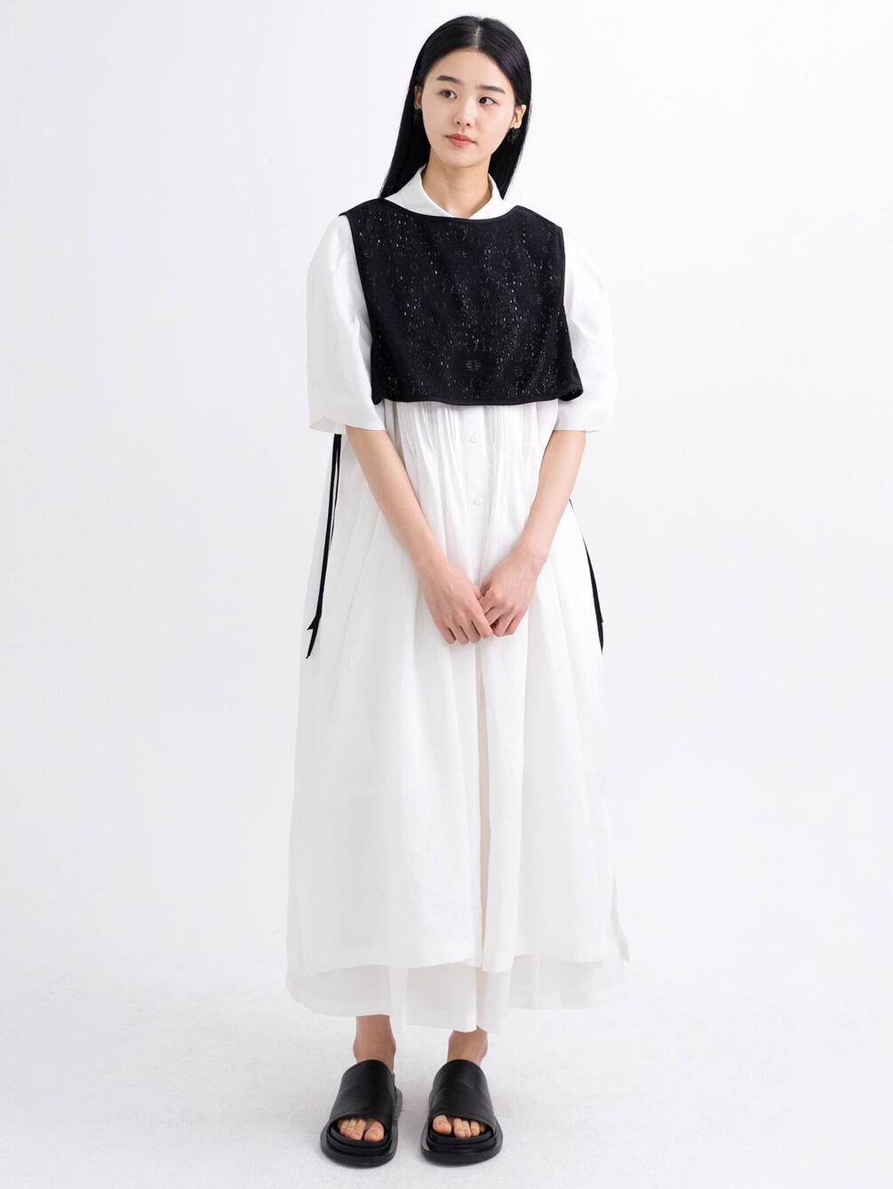 eunoia | リネン ピンタック半袖ワンピース WOMEN