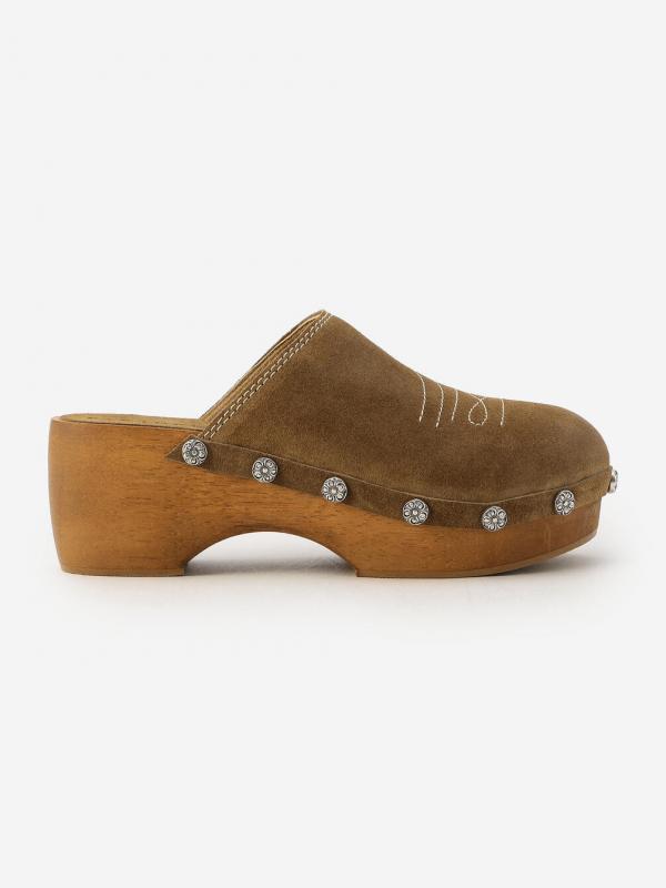 SARTORE | カーフスエード クロッグサンダル WOMEN