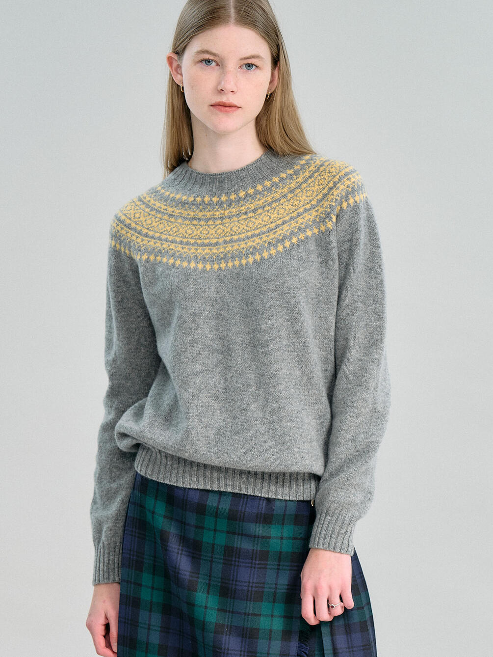 【先行予約】MORRIS & SONS | ジーロンラム チャンキーノルディックセーター WOMEN