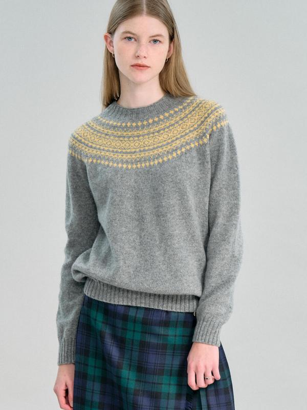 【先行予約】MORRIS & SONS | ジーロンラム チャンキーノルディックセーター WOMEN