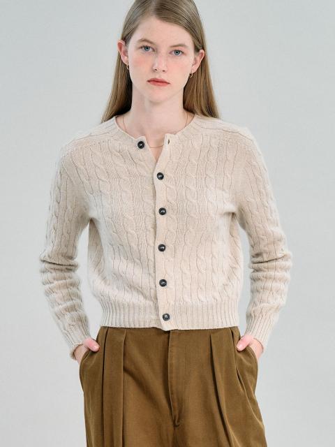 MORRIS & SONS | ジーロンラム ケーブルニットカーディガン WOMEN
