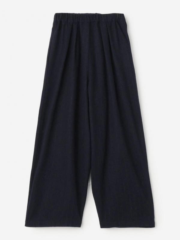GALLEGO DESPORTES | ウールポリエステル ワイドツータックパンツ　STRIPE WOMEN