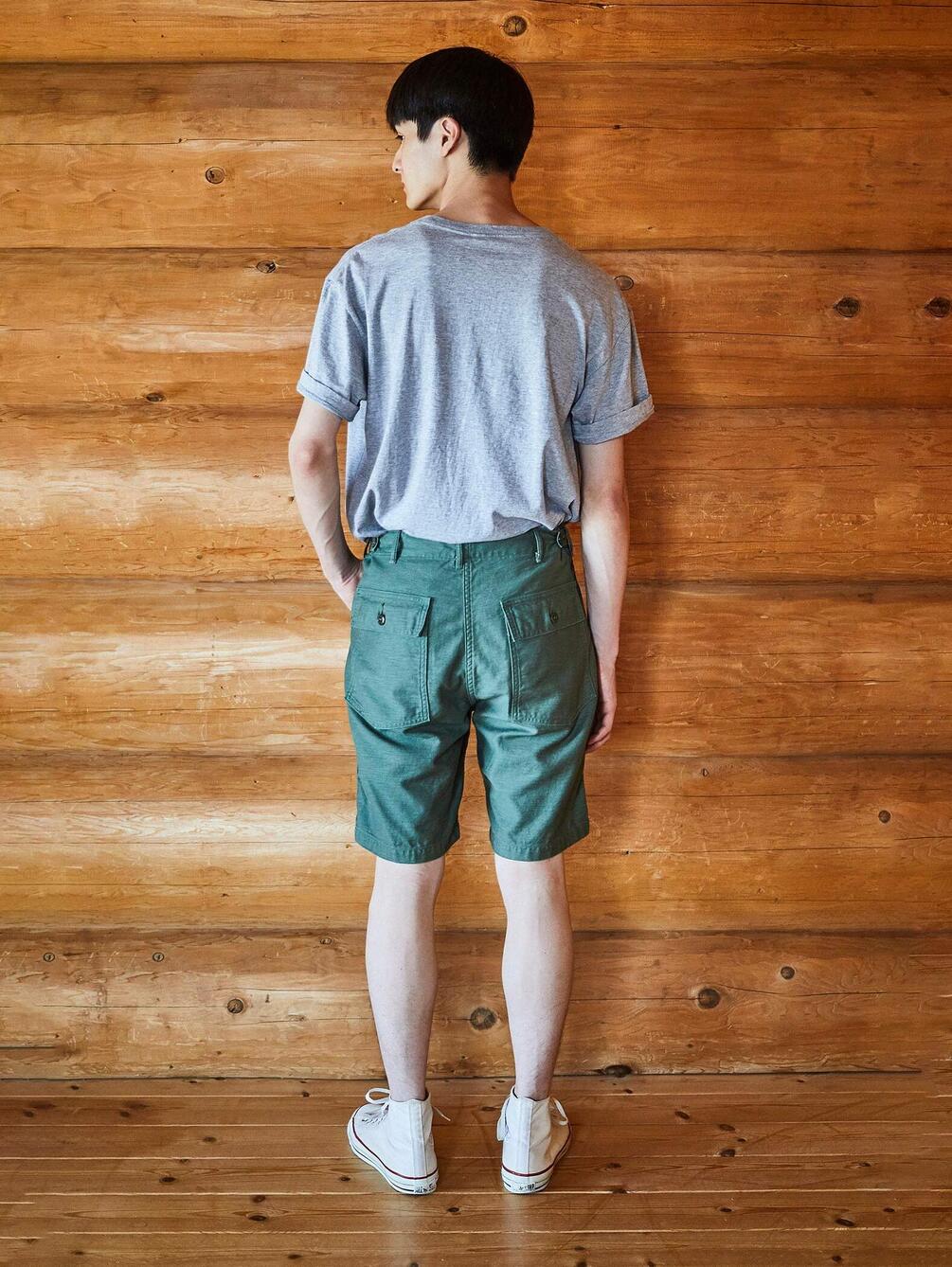 Orslow バックサテン ファティーグショートパンツ Men Orslow バックサテン ファティーグショートパンツ Men