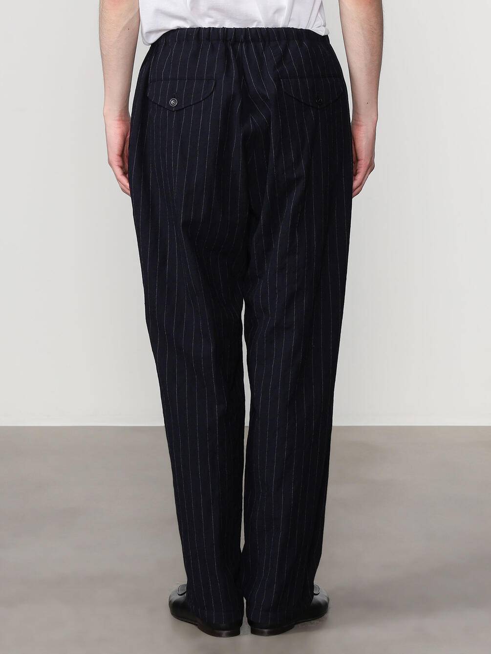COMOLI 23SS ウールストライプ ドローストリングパンツ コモリ