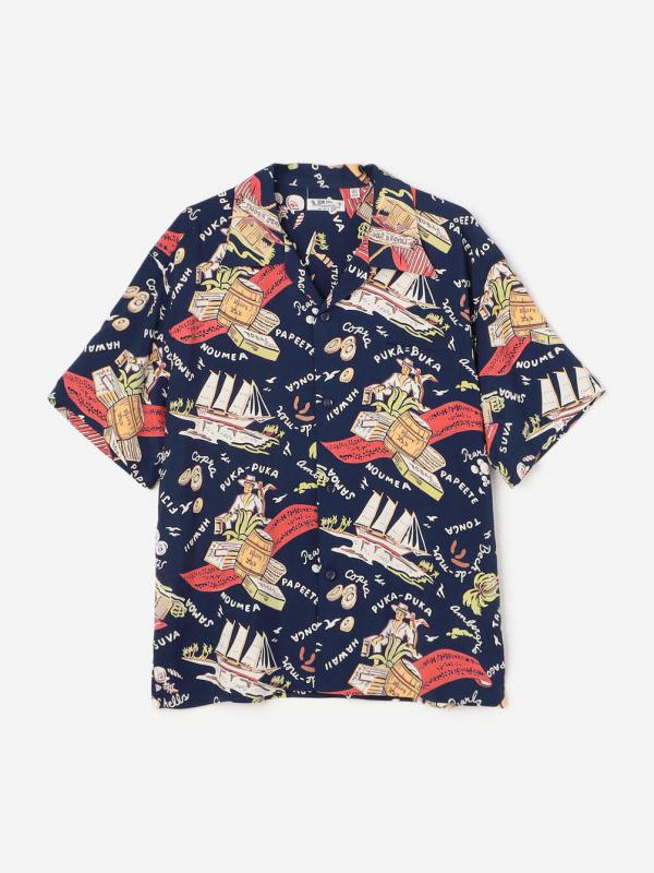 SUN SURF ハワイアンプリント　長袖シャツ　Bshop SUN SURF SUNSURF サンサーフ #SS29403 長袖 レーヨン アロハ