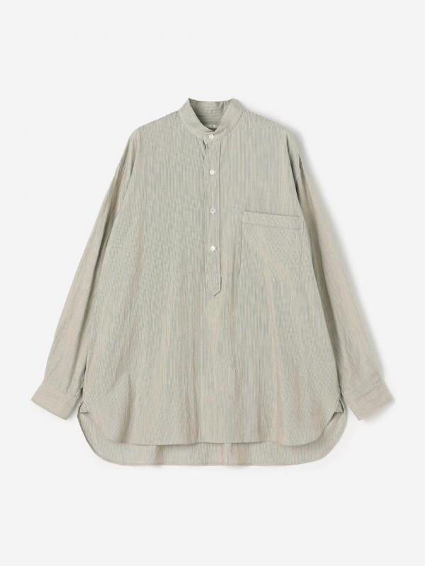 COMOLI | コットンカシミヤ ストライプ プルオーバーシャツ MEN