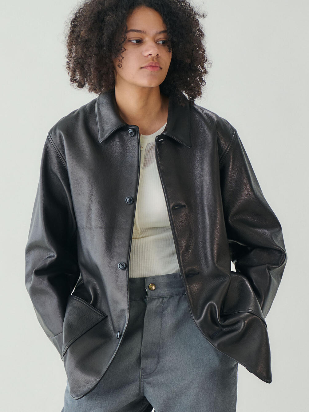 blurhms | 〈別注〉 ステアレザー カバーオールジャケット WOMEN