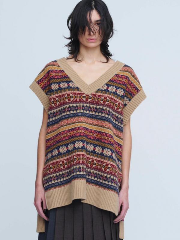 INSCRIRE | ウール フェアアイルVネックベスト WOMEN