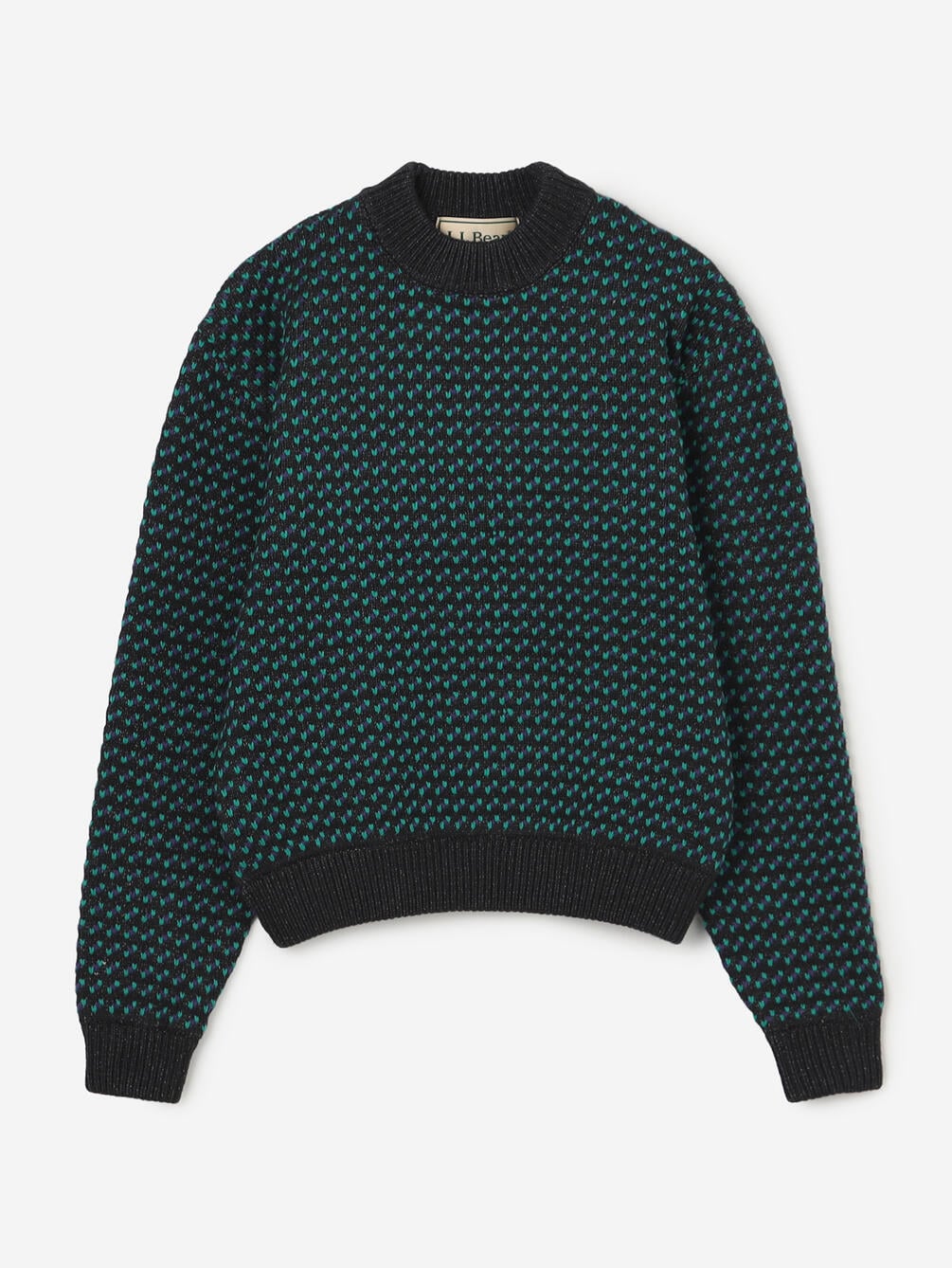 エルエルビーン バーズアイ ニット ビーンズ・クラシック・ラグ・ウール・セーター、クルーネック