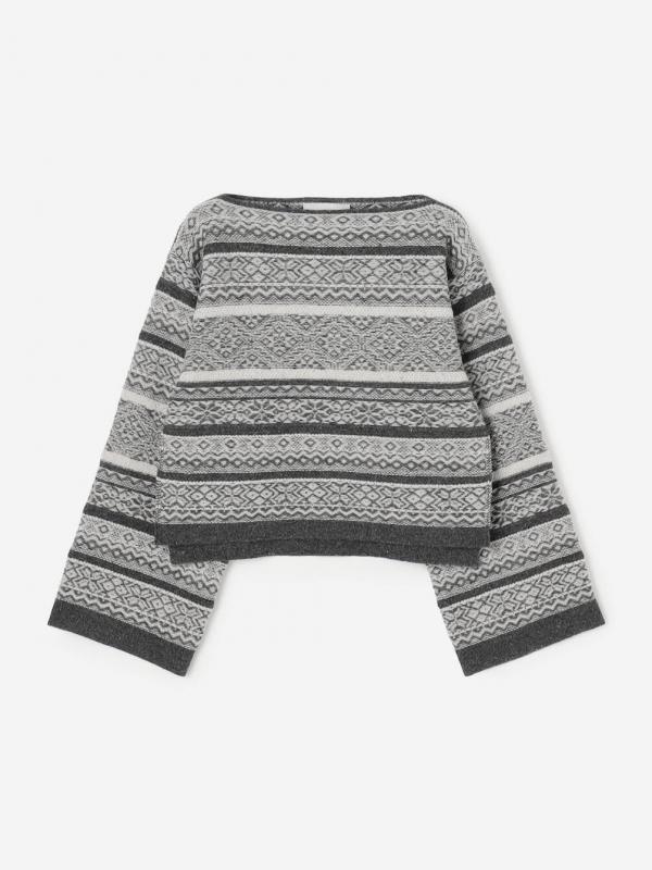 WALANCE | ウールジャガード ボートネックニット WOMEN