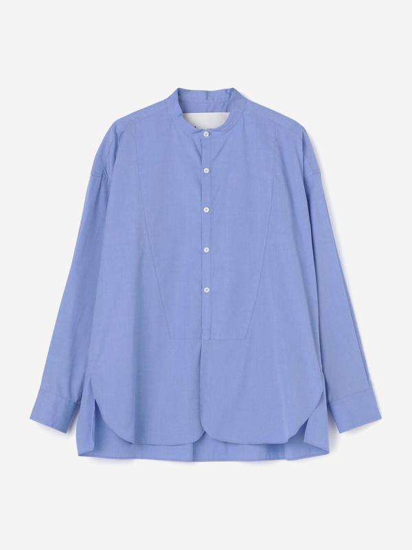 【しーちゃん】綿100% ノーカラーピンタックロングシャツ 白 楽天市場】ノーカラー シャツ 綿100の通販
