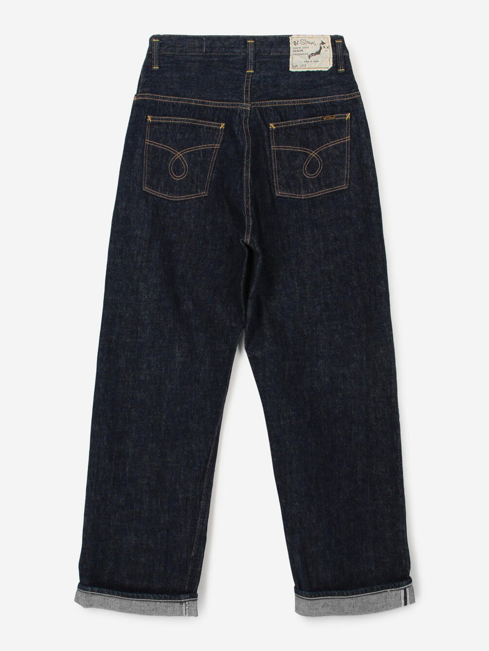【orSlow ビショップ】レディースM 濃紺　ウール　ストレートパンツ orSlow | HIGH WAIST SELVEDGE DENIM PANTS WOMEN