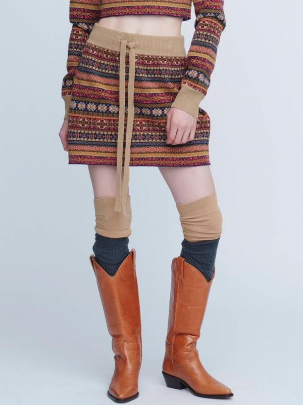 INSCRIRE | ウール フェアアイルミニスカート WOMEN