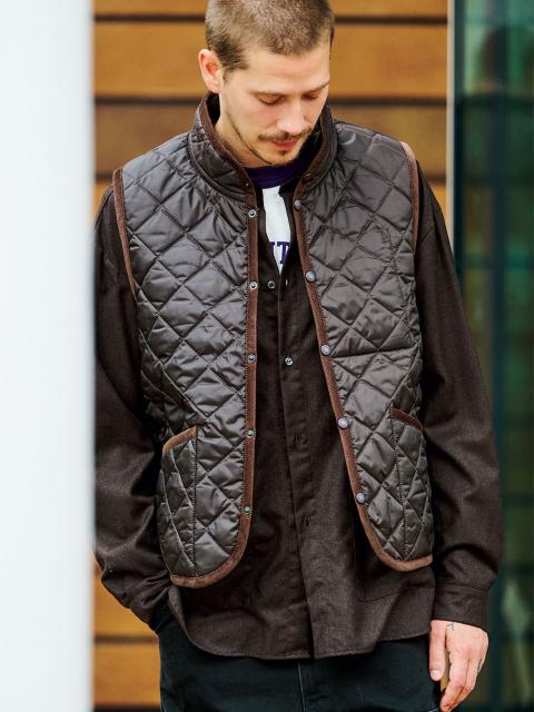 LAVENHAM | 〈別注〉 スタンドカラー キルティングベスト MEN