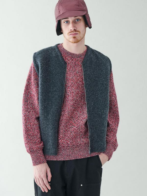 COOHEM | カラーミックス クルーネックニットプルオーバー MEN