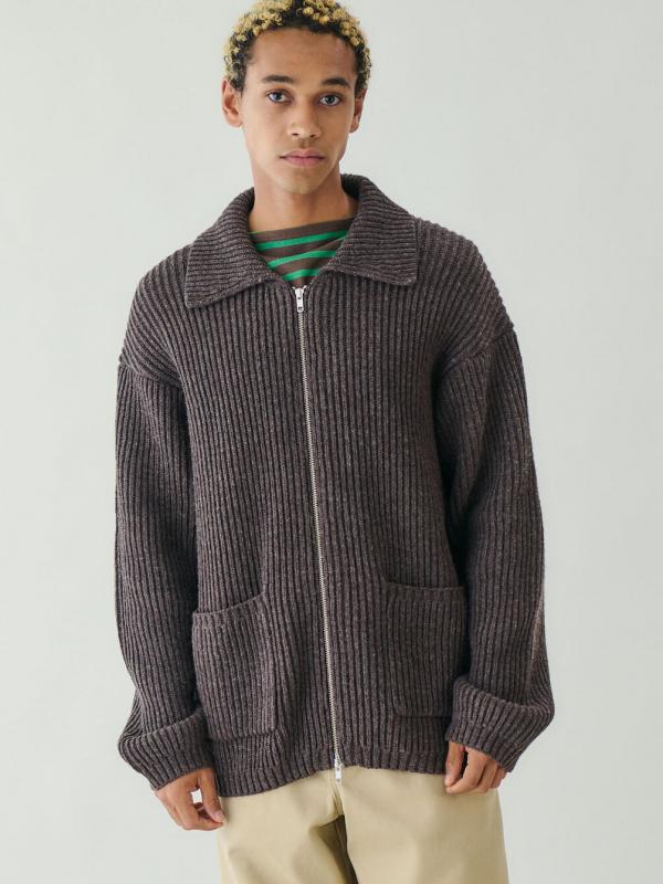 RYE TENDER | 〈別注〉フルジップ ニットブルゾン MEN