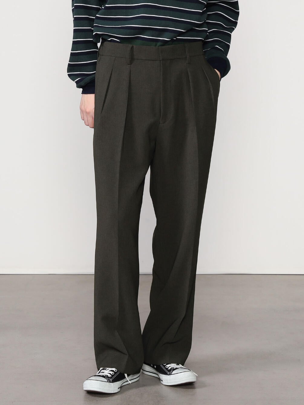 BERNARD ZINS 2タックワイドスラックス BEAMS F（ビームスF）BERNARD ZINS / ポリエステルコットン
