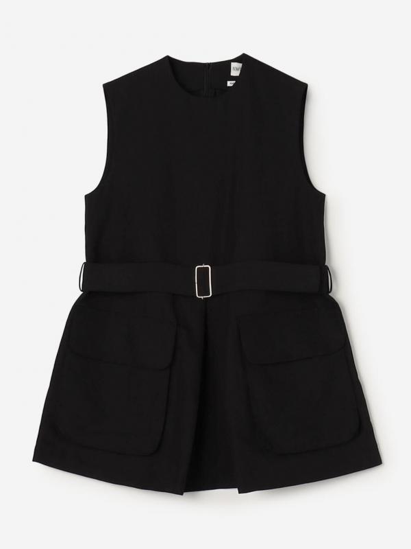 BOWTE | COTTON LINEN BOILE SLEEVLESS BELTED TOPS WOMEN