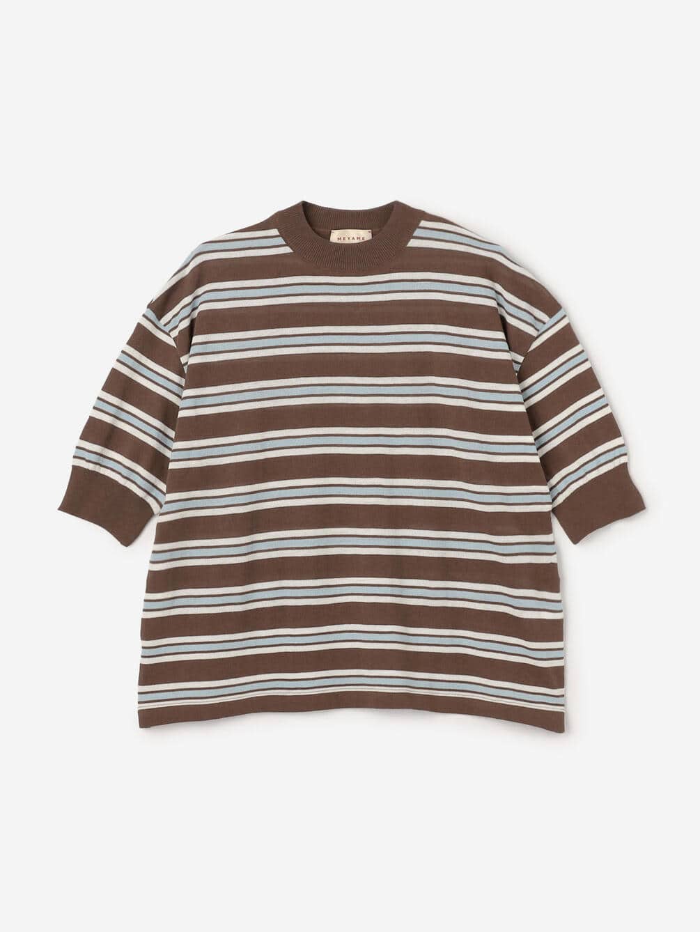 MEYAME |〈別注〉コットンニット ボーダー半袖Tシャツ WOMEN