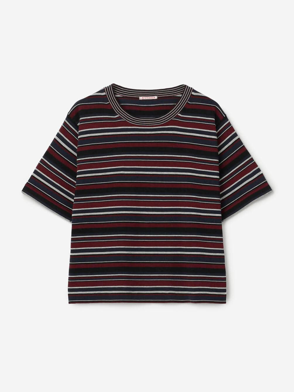 RYE TENDER |〈別注〉マルチボーダー 半袖クルーネックニット WOMEN